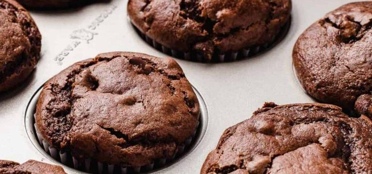 Double Chocolate Sourdough Muffins
