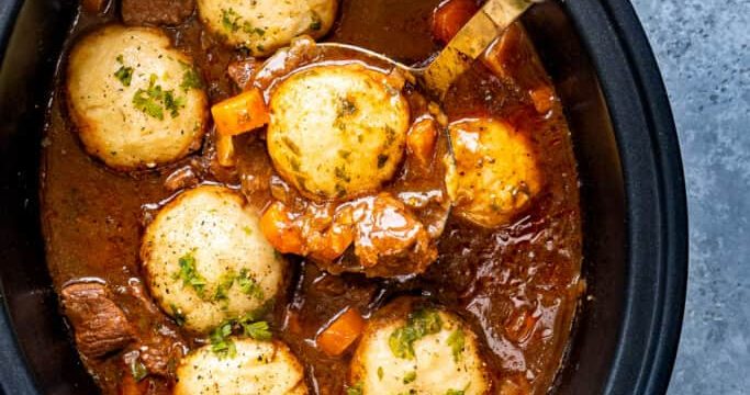 Slow Cooker Beef Stew And Dumplings - Cuisine.Cookingpoint.net