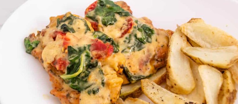 Deliciously Light Baked Tuscan Chicken