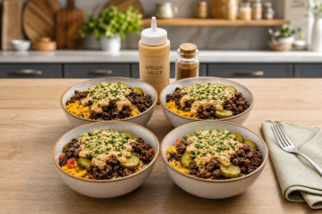 Keto Big Mac Protein Bowl