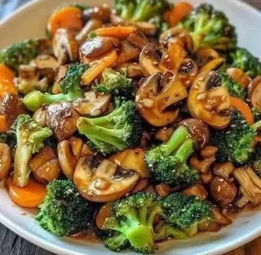 Healthy Broccoli Carrot Mushroom Stir Fry