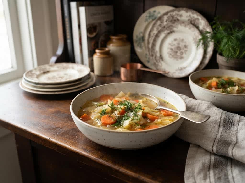 Slow Cooker Rustic Cabbage and Onion Soup